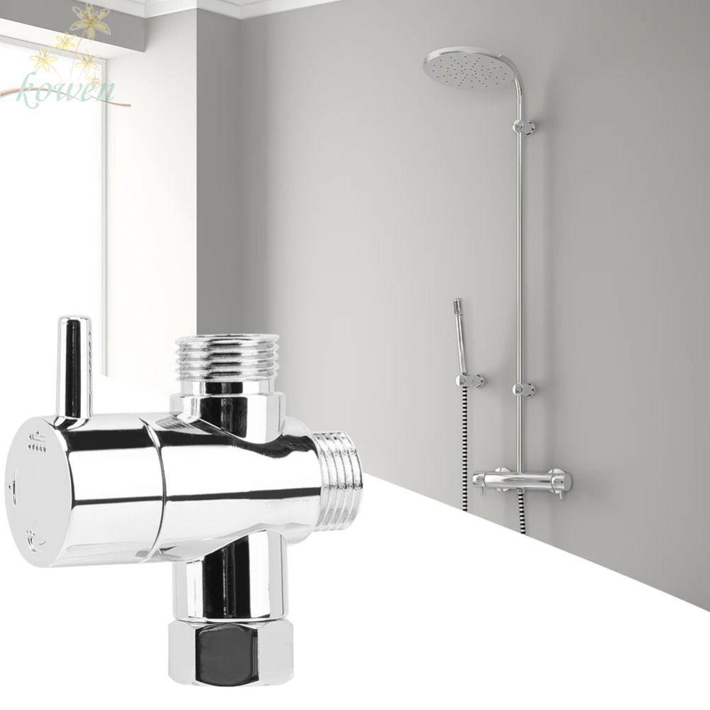 KOWEN 3 Way Shower Head Diverter Valve, G1/2 T-adapter 3 Way Switch Faucet Valve, อุปกรณ์ห้องน้ําทอง