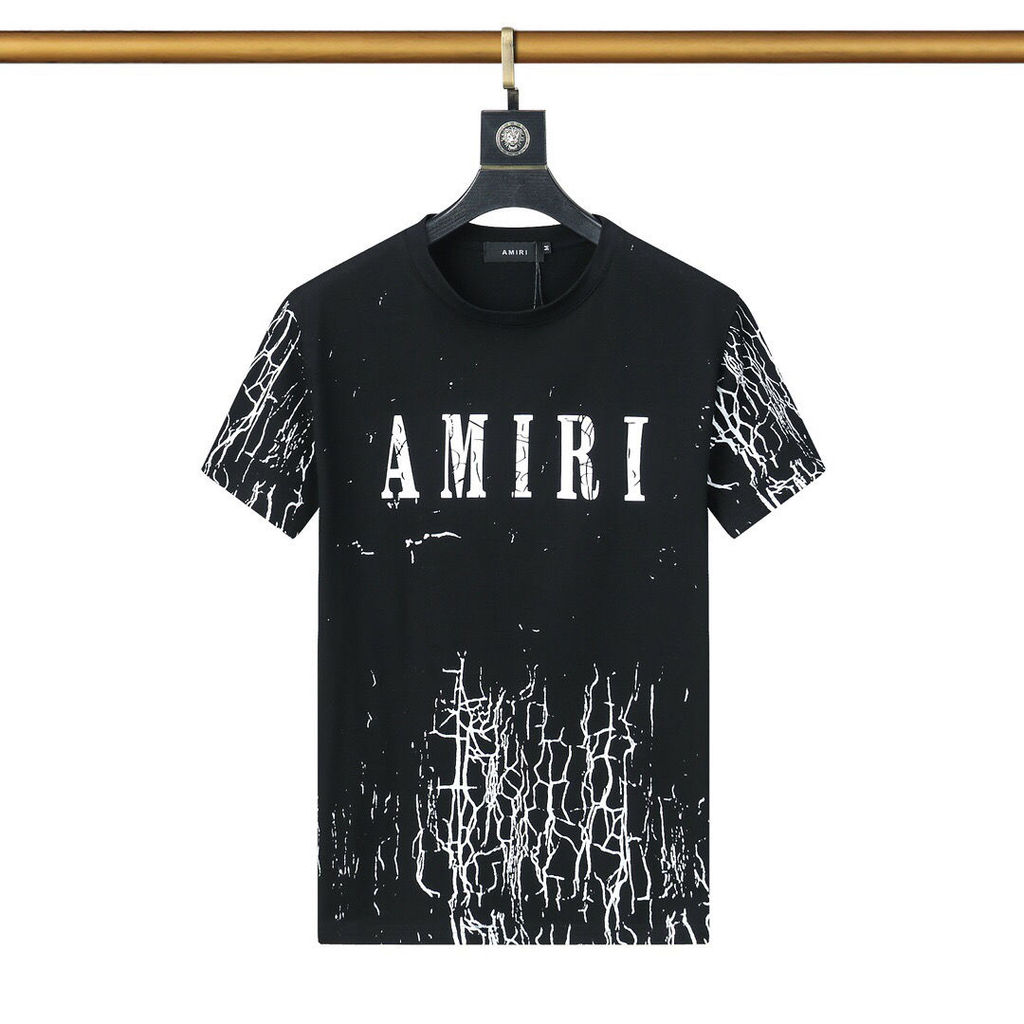 AMIRI T-Shirt เสื้อยืดผู้ชาย ผ้าฝ้ายแท้ สไตล์กีฬาและลำลอง