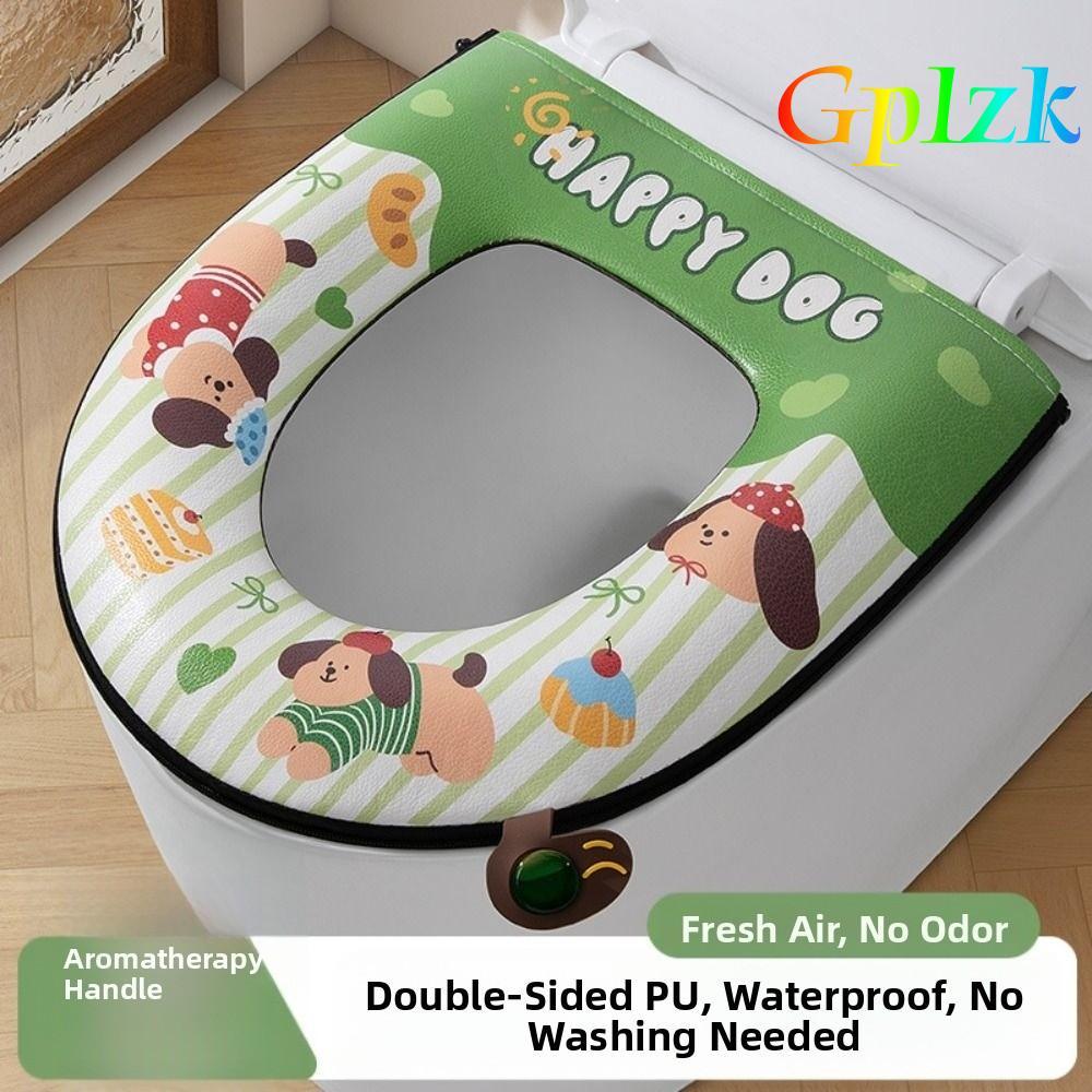 จีพีแอลสค์ เบาะรองนั่งชักโครกอโรมาเทอราพี,กันน้ําสองด้านซิปเสื่อห้องน้ําน่ารักล้างฟรีสบายปะเก็นที่นั่งชักโครกอุปกรณ์ชัก