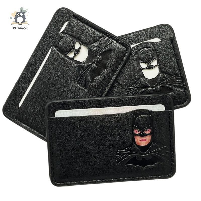 [Bluemood] Bat ID Wallet Slim Leather Card Holder Case Wallet With Hero Mask Creative Anniversary Bi