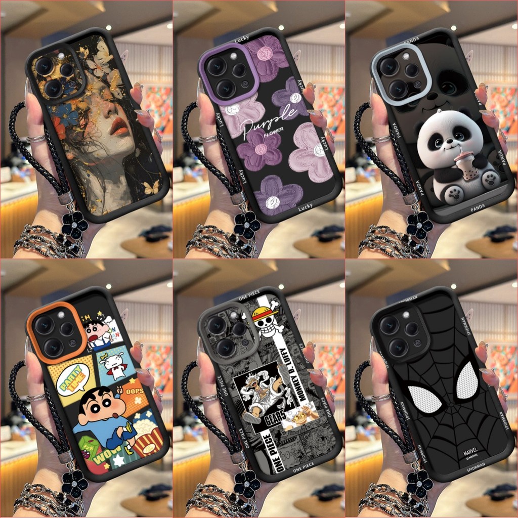 เคส Realme 15 และ Realme 15 Pro Black เคสโทรศัพท์ซิลิโคนอ่อนนุ่มเทรนด์ภาพ TYHS