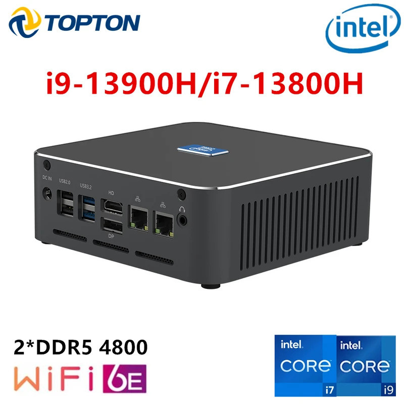 Topton S600 13th Gen Mini PC Gamer Intel i9 13900HK 12900HK Windows 11 2*DR5 2*NVMe 2*2.5G LAN 8K NU