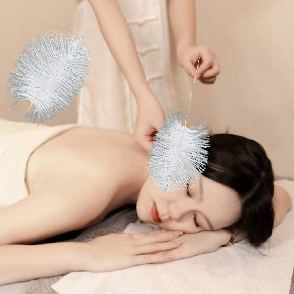 ไม้ปั่นหู ขนนกกระจอกเทศ ขนนุ่มมากสีขาว สปาหู บำบัดเพิ่มความผ่อนคลาย เสียงASMR ขนนุ่ม SKNDEE