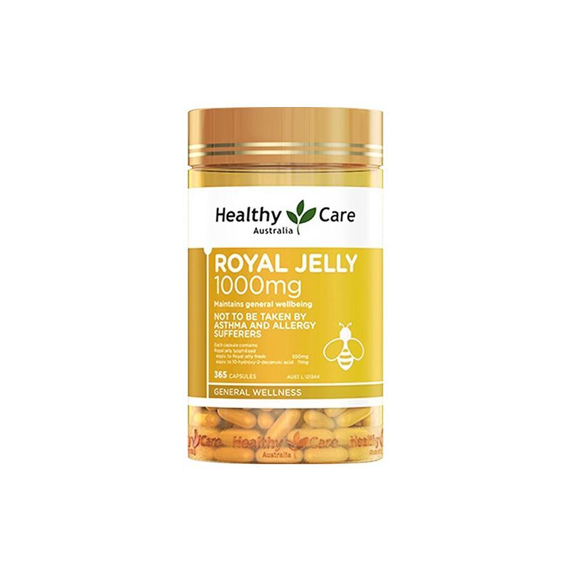 Australia Direct Mail Healthy Care ออสเตรเลียนําเข้า Royal Jelly Capsules โมเลกุลสูง 1,000mg365 แคปซ