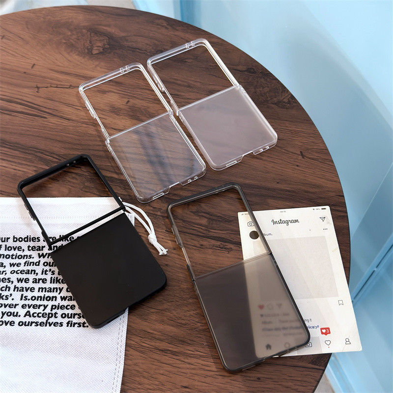 SAMSUNG Slim Semiโปร่งใสMatte Hard PCเคสโทรศัพท์Samsung Galaxy Z Flip 7 Flip 7FE Z Flip 6 Z Flip 5 Z Flip 4 Z Flip 3 กันกระแทกกลับกรณีฝาครอบ