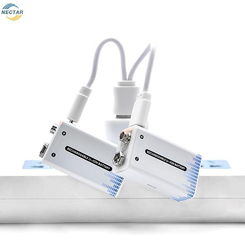 TAR 9V แบตเตอรี่ 9V li-ion Type-C แบตเตอรี่ 9v แบตเตอรี่ลิเธียมสําหรับมัลติมิเตอร์ไมโครโฟนสายชาร์จ U