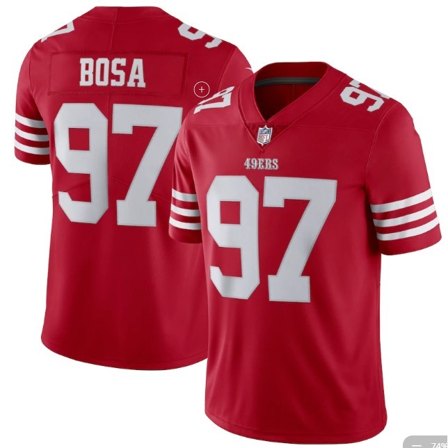 เสื้อรักบี้ NFL San Francisco 49ers 49ers No. 97 Bosa Bosa Jersey Men