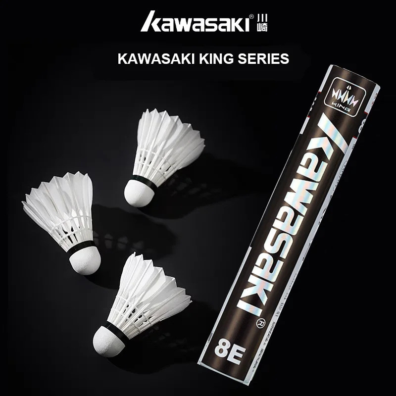 12PCS Kawasaki Badminton Shuttlecock King 8E Goose Feather Badminton Shuttlecock Training Sports Spe
