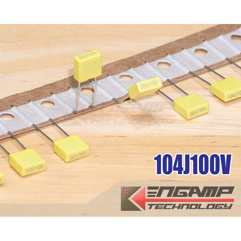 (10ตัว) [F-CAP] 104J100V 0.1uF/100V 5% King Sonic 3x7 H7mm P=5mm