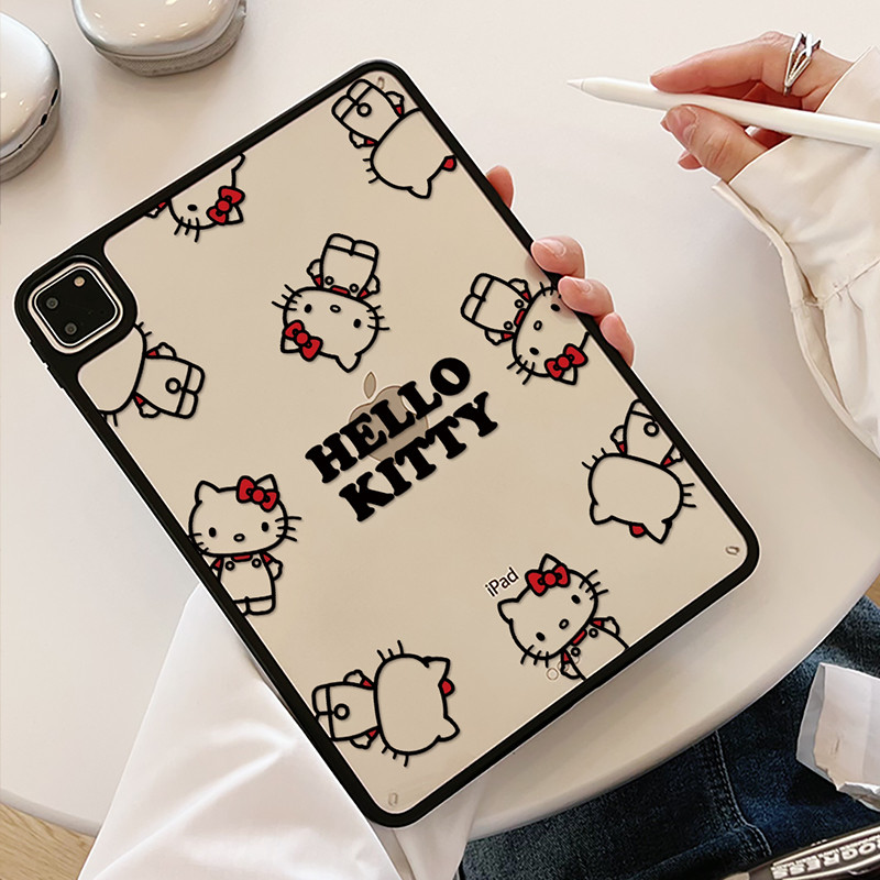 Ipad air 5/6 เคสป้องกัน iPad กล่องดินสอ iPad Air5 พิมพ์ Apple iPad สีชมพูป้องกันกรณี Air6 แท็บเล็ต A