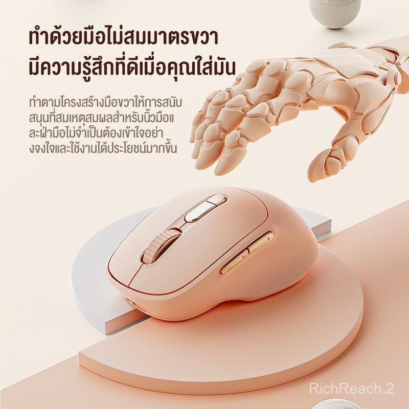 KIVEE 2.4G Wireless เมาส์ไร้สาย Ergonomic Silent Mouse 3200DPI for MacBook Tablet Laptop Computer De