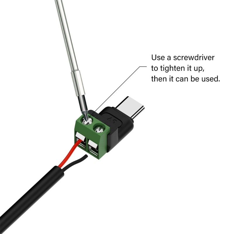 WU อะแดปเตอร์เทอร์มินัล Micros USB เป็น 2Pin ขนาดกะทัดรัด 5V3A สําหรับโคมไฟพัดลมเครื่องใช้ไฟฟ้าขนาดเ