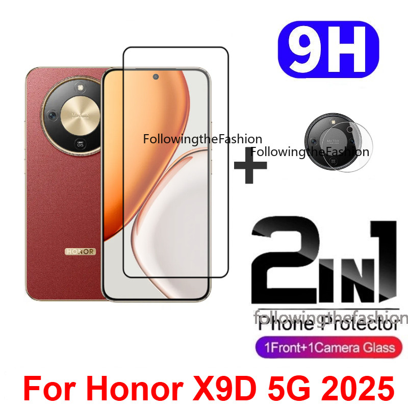 2 in 1 ป้องกันหน้าจอสําหรับ Honor X9D 5G 2025 Honor X9D X7D X7C X9C สมาร์ท 4G 5G Full Coverage HD กระจกนิรภัยป้องกันหน้าจอโทรศัพท์ฟิล์มด้านหน้ากล้องกลับฟิล์ม