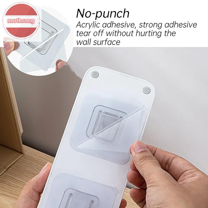 NOR 1-10 คู่สองด้านกาวผนังตะขอโปร่งใสดูดถ้วย Sucker Hooks ห้องนอนห้องครัว Multi-purpose Organizer ผู้ถือ TH