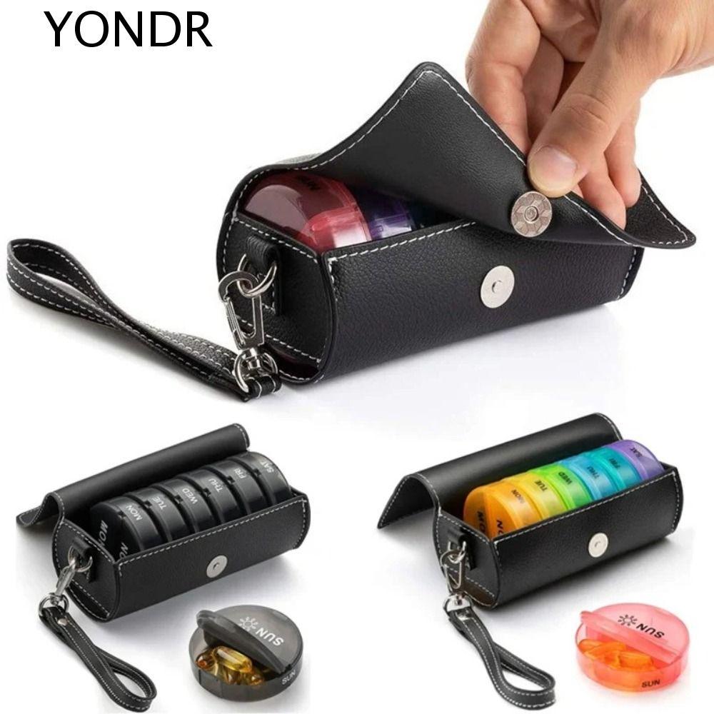 YONDR ที่เก็บยา 7 วัน, ช่อง Week Mark AM/PM ที่เก็บวิตามิน 14 กรัม, แบบพกพาสะดวกกันฝุ่น 2 ครั้งต่อวั