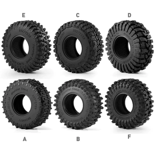4 ชิ้น 1.3 "ยาง Mud Terrain Fit SCX24 1/24 TRX-4M 1/18 RC Crawler (33x72x26 มิลลิเมตร)
