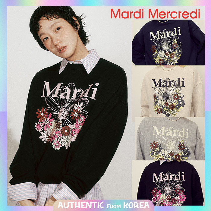 แม่.ของ ฤดูใบไม้ร่วงและฤดูหนาวใหม่เสื้อกันหนาวสไตล์วิทยาลัยผ้าฝ้ายดอกไม้ที่มีสีสันเดซี่พิมพ์เสื้อแขนยาว