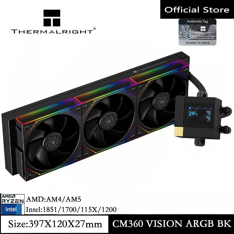 Thermalright CORE MATRIX 360 VISION CPU Water Cooler 2inch IPS Screen 320x240 Resolution CPU Liquid 