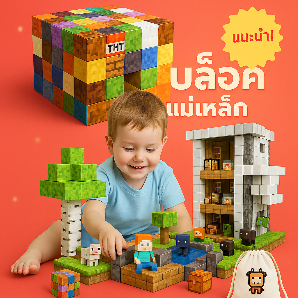 ชุดตัวต่อแม่เหล็กเสริมไอคิวเด็ก พร้อมตุ๊กตา ฝึกทักษะการคิด พัฒนาสมอง ของเล่นเสริมสร้างจินตนาการ