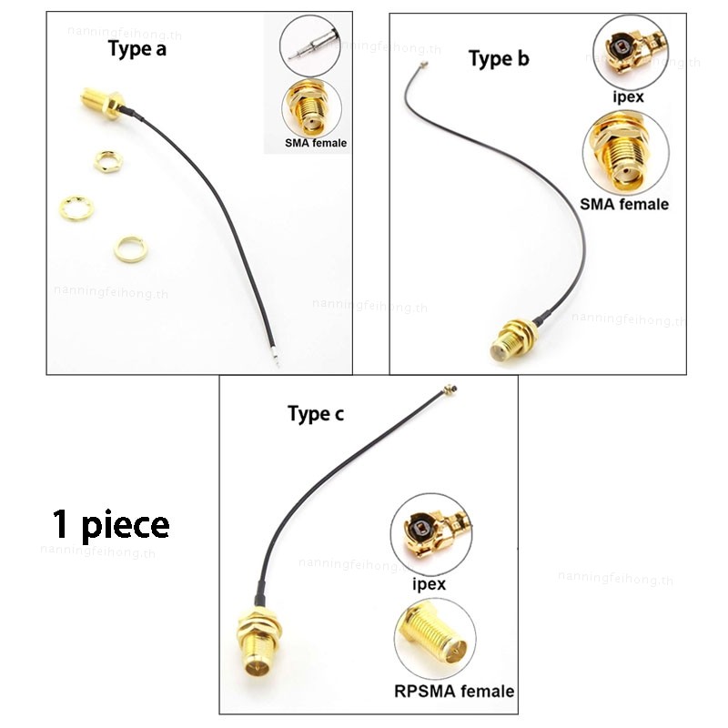 SMA สายเชื่อมต่อหญิง uFL/u.FL/IPX/IPEX UFL ถึง SMA หญิง RG1.13 เสาอากาศ WiFi RF สาย RP SMA-K TH11L4