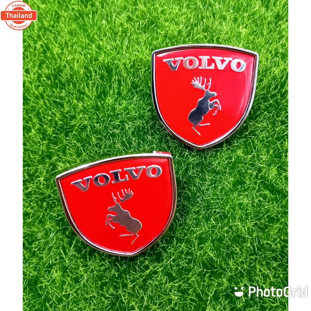 โลโก้ VOLVO กวางสีแดง 1คู่กว้าง4.0cm สูง3.5cm