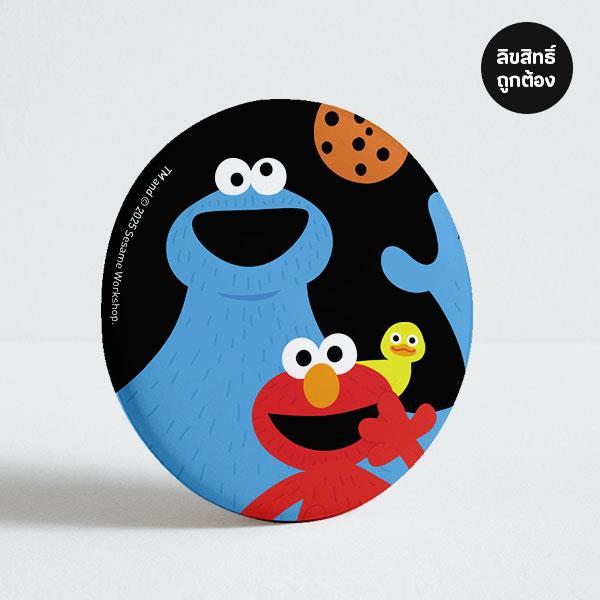SST7-เข็มกลัด : SESAME STREET-7B Button Badges  Elmo&CK (SST7B-BEDG-5.8-BK) 5.8 cm.