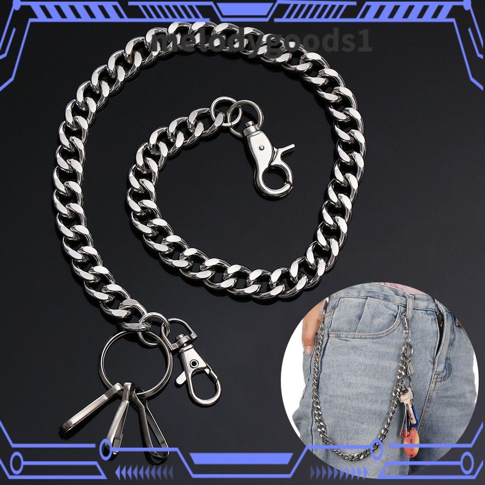 MELODYGOODS Pant Jean พวงกุญแจโลหะ Key Chains คลิป Punk Rock Biker Link