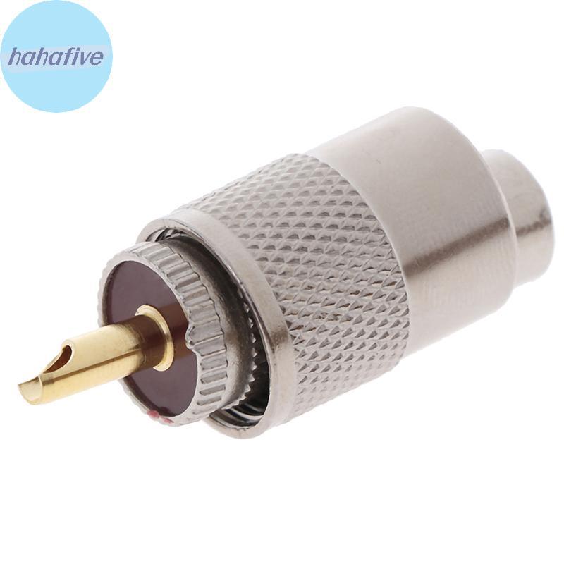 HAHA 1PCS UHF PL259 ปลั๊กชายตรง Solder Connector อะแดปเตอร์สําหรับ RG8U RG58-3 TH