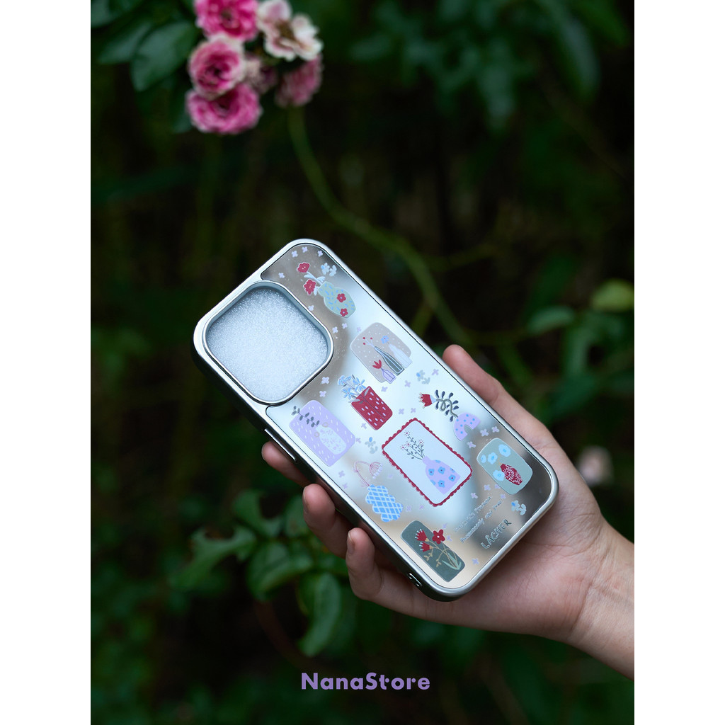 Nameless ดอกไม้ขนาดเล็กศิลปินแจกันแต่งหน้ากระจกเคสโทรศัพท์ Drop-Resistant สําหรับ iPhone 16 Promax 15 Promax 11 12 13 14plus 15plus 16e 16plus 15pro ราคา ถูกที่สุด ดีลบีเคเค แกลเลอรีภาพที่ 6