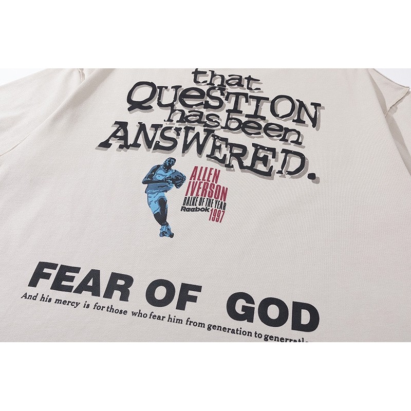 เสื้อยืด FOG Iverson Joint แขนสั้น ลายขวางที่คอนุ่มนวล สไตล์แฟชันสำหรับทั้งผู้ชายและผู้หญิง