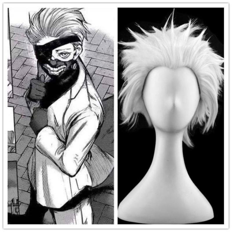 Tokyo Ghoul Kaneki Ken Cosplay Wig Hollywood Outfit Heat Resistant Synthetic Hair