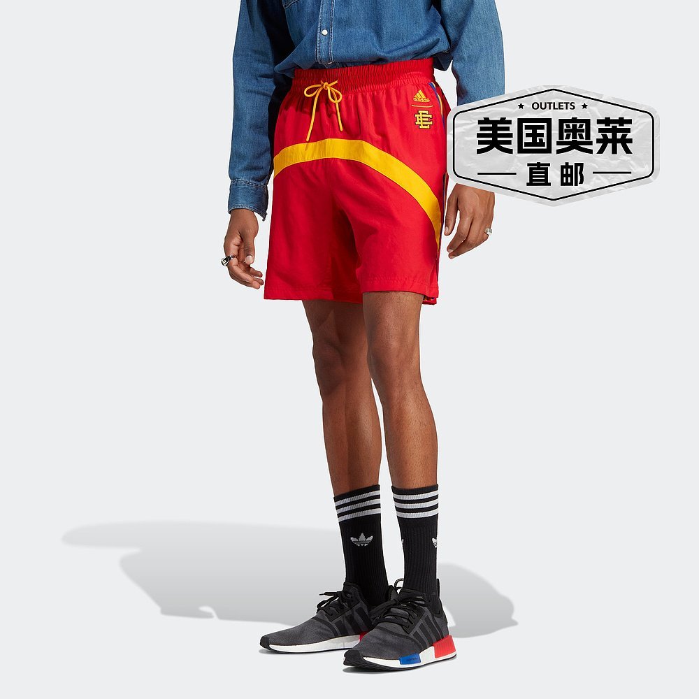 กางเกงขาสั้นผู้ชาย adidas ออกแบบโดย Eric Emanuel สีแดง