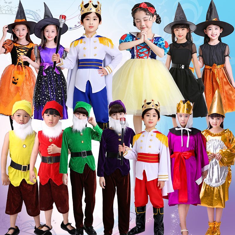 ชุดเครื่องแต่งกายคนแคระเจ็ดเจ้าชายเต้นรําราชินี สำหรับละครเวทีและการแสดง