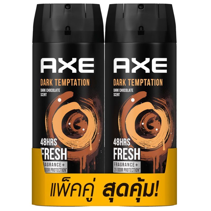 แอ๊กซ์สเปรย์น้ำหอมระงับกลิ่นกายแบล็ค 135มล.แพค2 Axe Black Deodorant Body Spay 135ml.Pack2 [8851932439107 ]