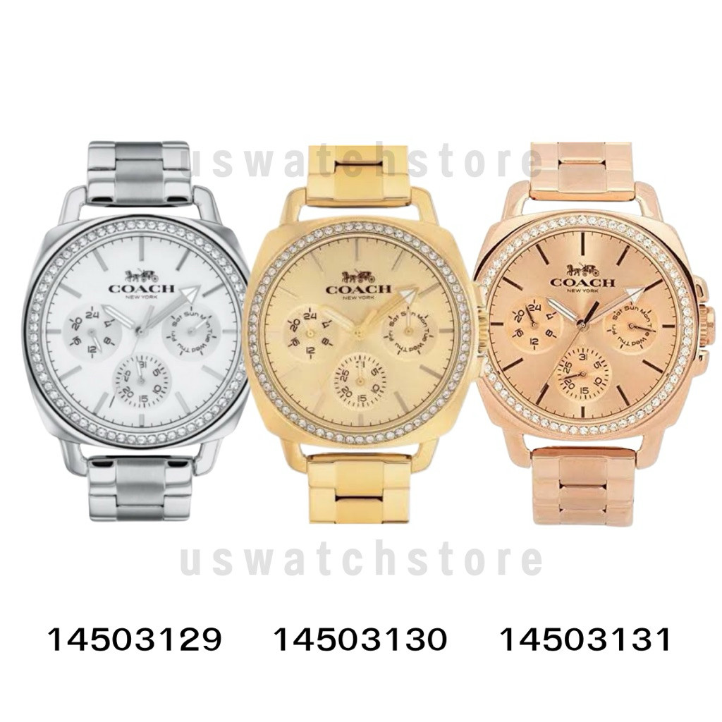 14503129 35 มม. หน้าปัดสีเงินโทนสแตนเลสแฟนนาฬิกาผู้หญิง 14503130 14503131