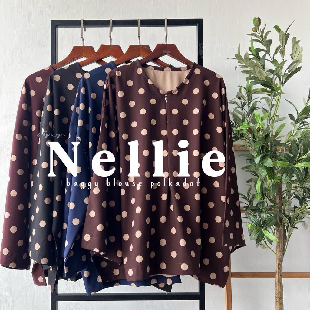 BAJU ผู้หญิง - NELLIE BAGGY BLOUSE POLKADOT
