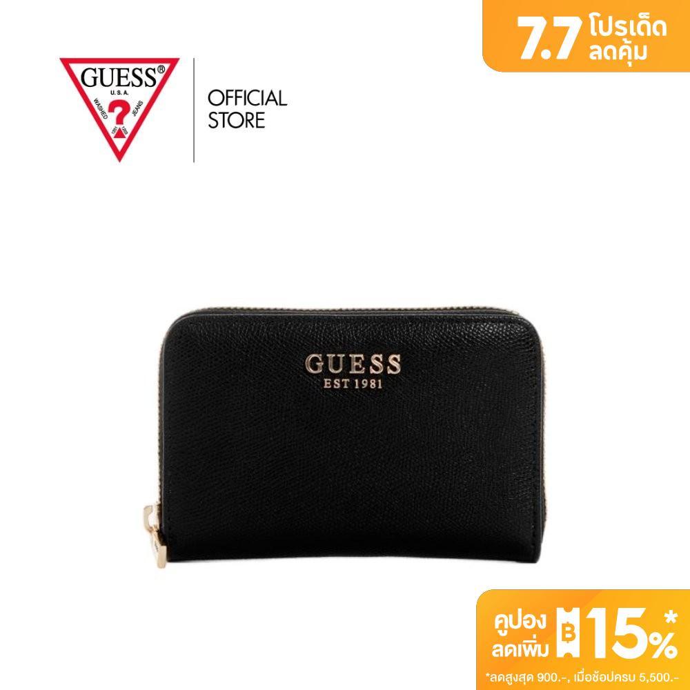GUESS กระเป๋า รุ่น BG7898140 AMORETTE SLG MED ZIP AROUND ZIP WALLET สีดำ