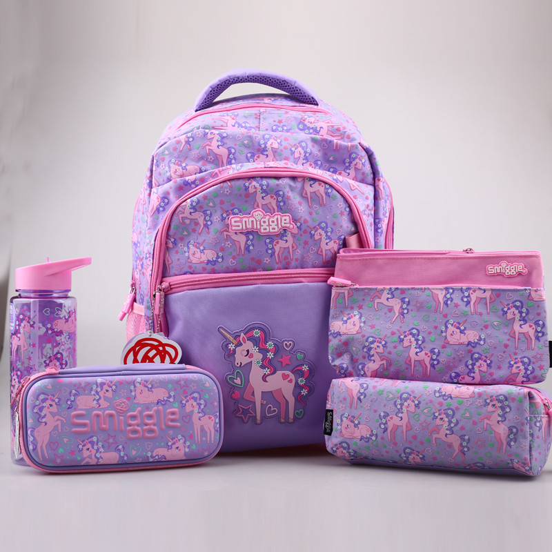 ออสเตรเลีย smiggle Curly Unicorn School Bag Pen Case Pen Case Series Pony Children Backpack Backpack