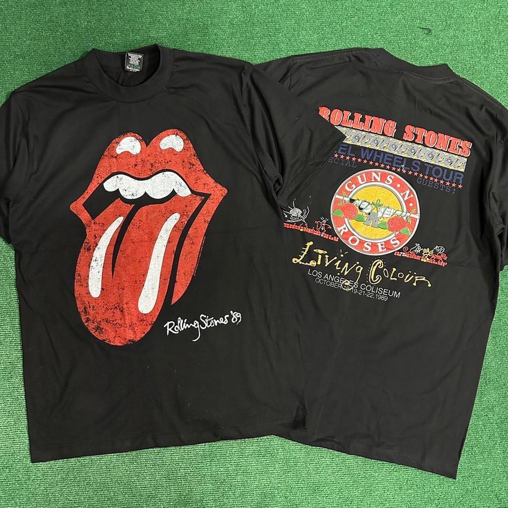 พร้อมส่ง เสื้อยืดผู้ชายลายวง Rolling Stone ลิ้นป้าย Easy