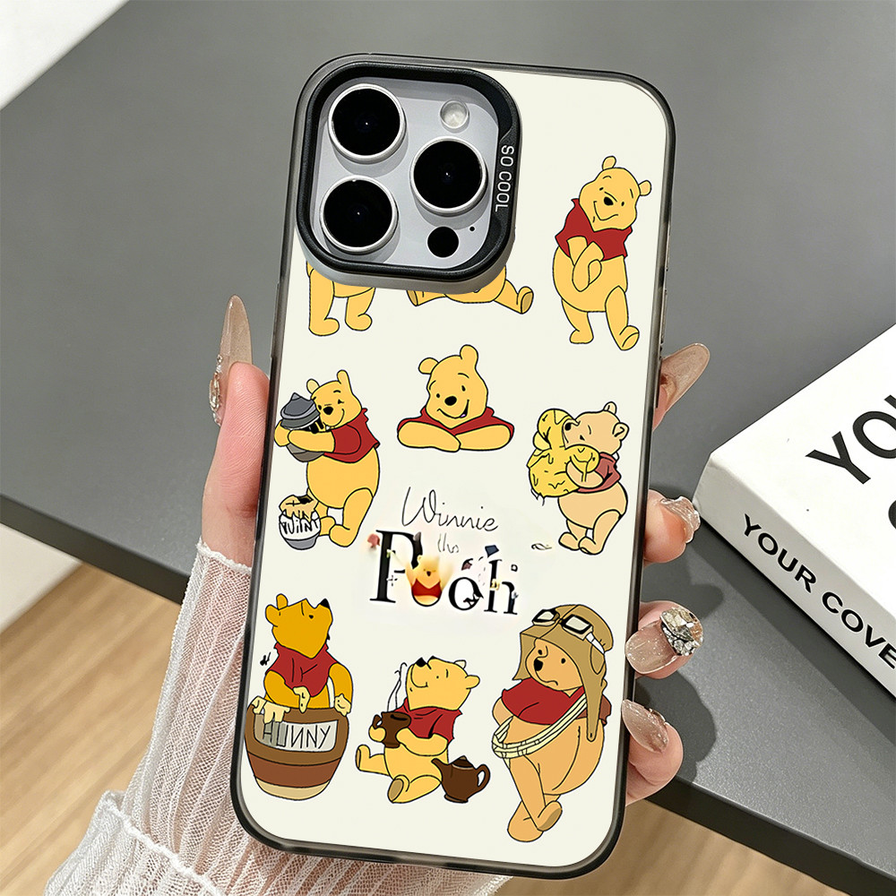 เคสโทรศัพท์ลายหมีพูห์น่ารัก สไตล์มินิมอล กันกระแทก สำหรับ iPhone16 XS 15 PLUS 17 14 13 12 11 XR XSMAX