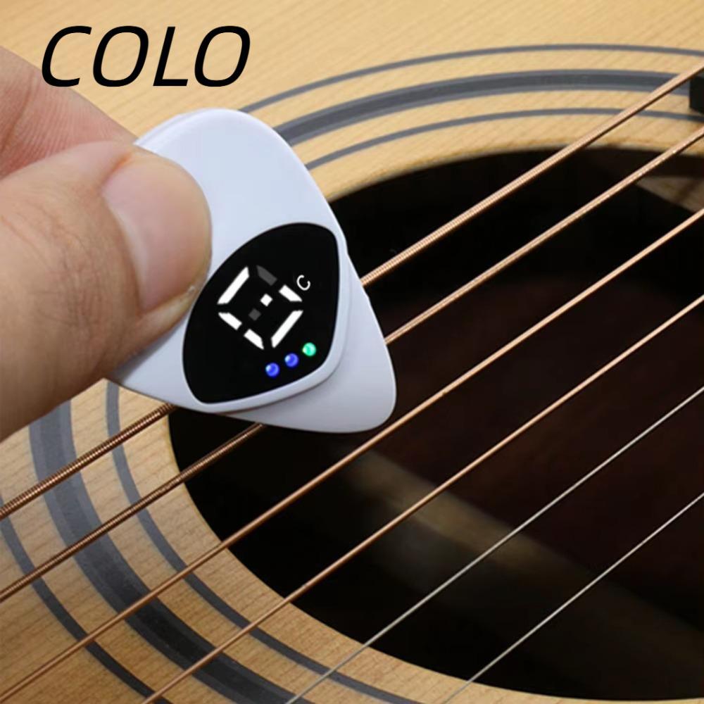 COLO Guitar Pick & Tuner Combo, 12-Tone Equal Temperament ABS Multi-function Tuner, Instrument Acces