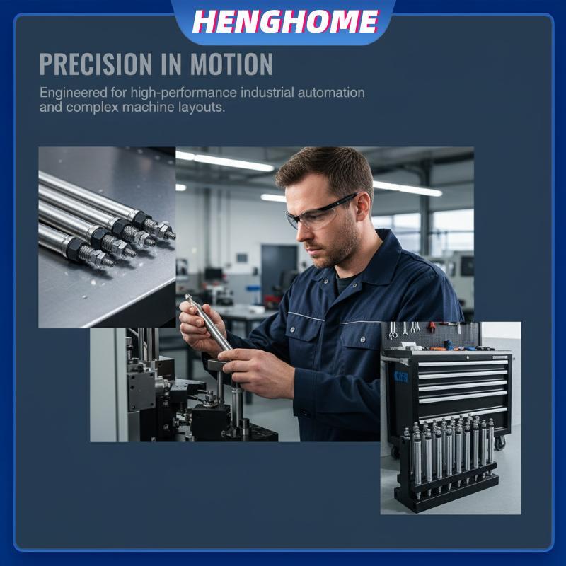 HENGHOME Mini กระบอกนิวเมติก Bore 5/10 มม.15 มม.20 มม.SMC CJ1B4 เข็ม Actuator สําหรับ Electronics Ma