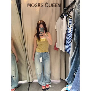 MOSESQUEEN ชุดชั้นในแบบผ้าฝ้ายพื้นฐาน ดอปามีน ไม่มีกระโปรง ใส่ได้ทุกฤดูร้อน ใช้ได้หลายวิธี ตัวชั้นในหลวม ไม่มีแขน #63884