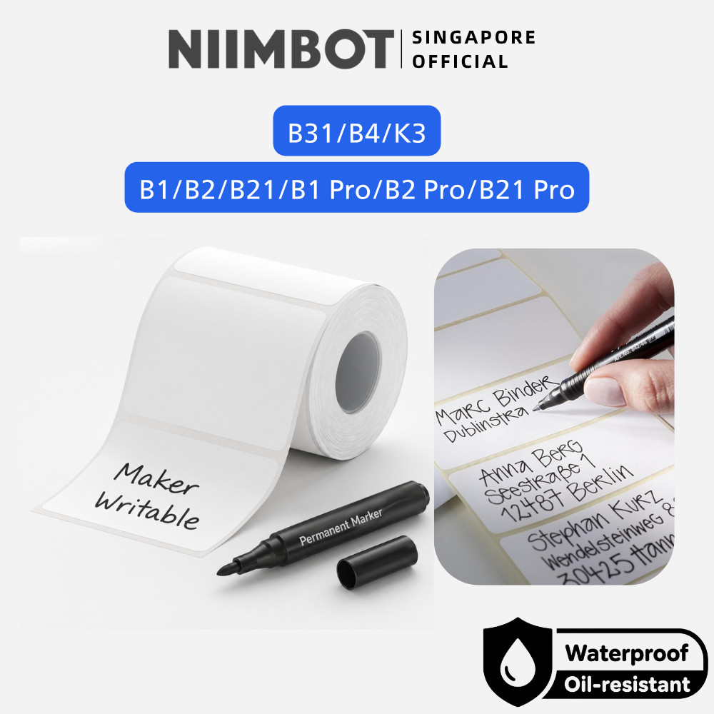 NIIMBOT Matte Writable สติกเกอร์ฉลากสําหรับ B1 B2 B21 B1 Pro B2 Pro B21 Pro B31 B4 ความร้อนเติมแท็กข