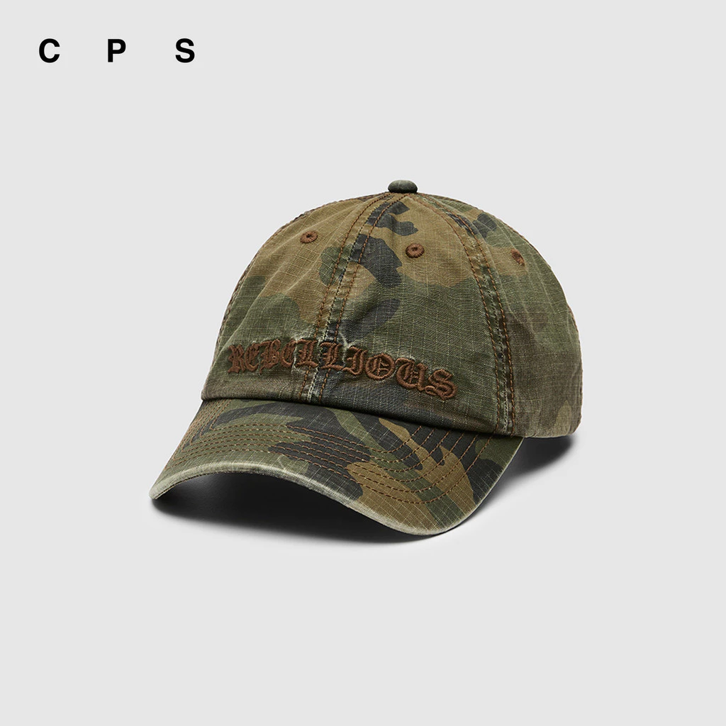 CPS หมวกแก๊ปปักลาย REBELLIOUS ผู้ชาย EMBROIDERED REBELLIOUS CAP รุ่น C26WAMA012 (AW26#A1)
