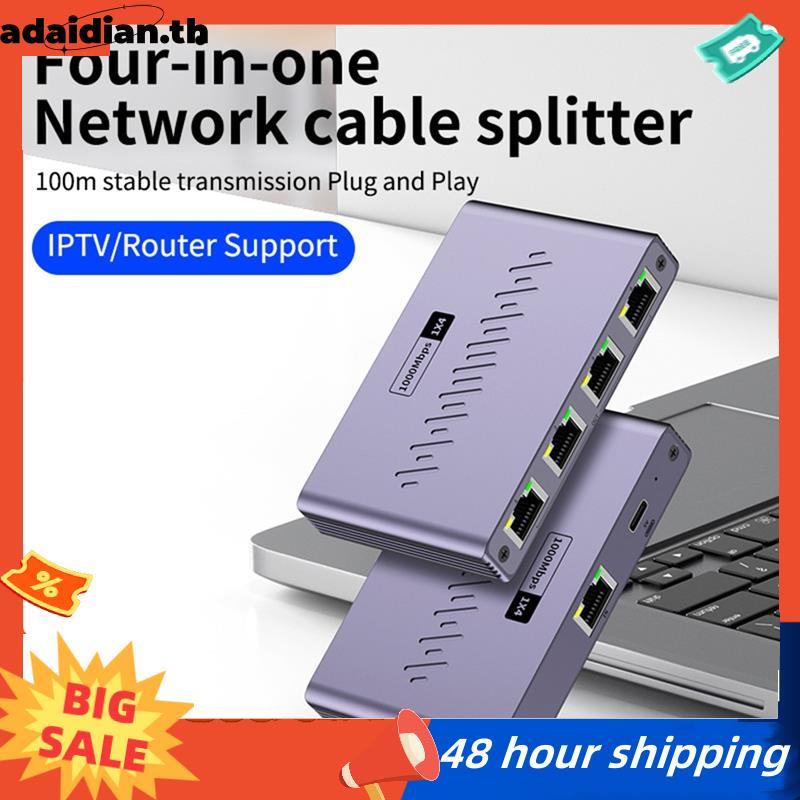 LAN Internet Splitter Gigabit Ethernet Splitter 1 ถึง 4 1000Mbps RJ45 สําหรับคอมพิวเตอร์/สวิตช์ฮับ/เ