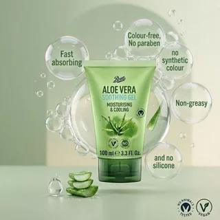 Boots Aloe Vera Soothing Gel 100 Ml บู๊ทส์ อโลเวร่า ซูทติ้ง เจล 100 มล. (เจลว่านหางจระเข้)