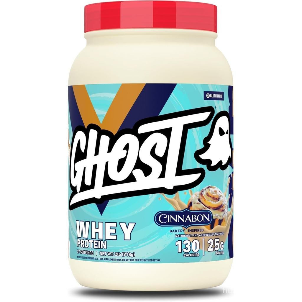 GHOST Whey Protein Powder, Cinnabon - 2LB, 25G of Protein - Cinnamon Roll Flaored Isolate, Concentra
