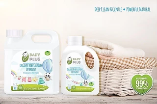 น้ำยาซักผ้าเด็กออแกนิก BabyPlus ที่สามารถฆ่าเชื้อโรคดีที่สุด ขนาด 980 มล. มาตรฐานญี่ปุ่น ไม่ก่อให้เกิดการแพ้ใดๆ