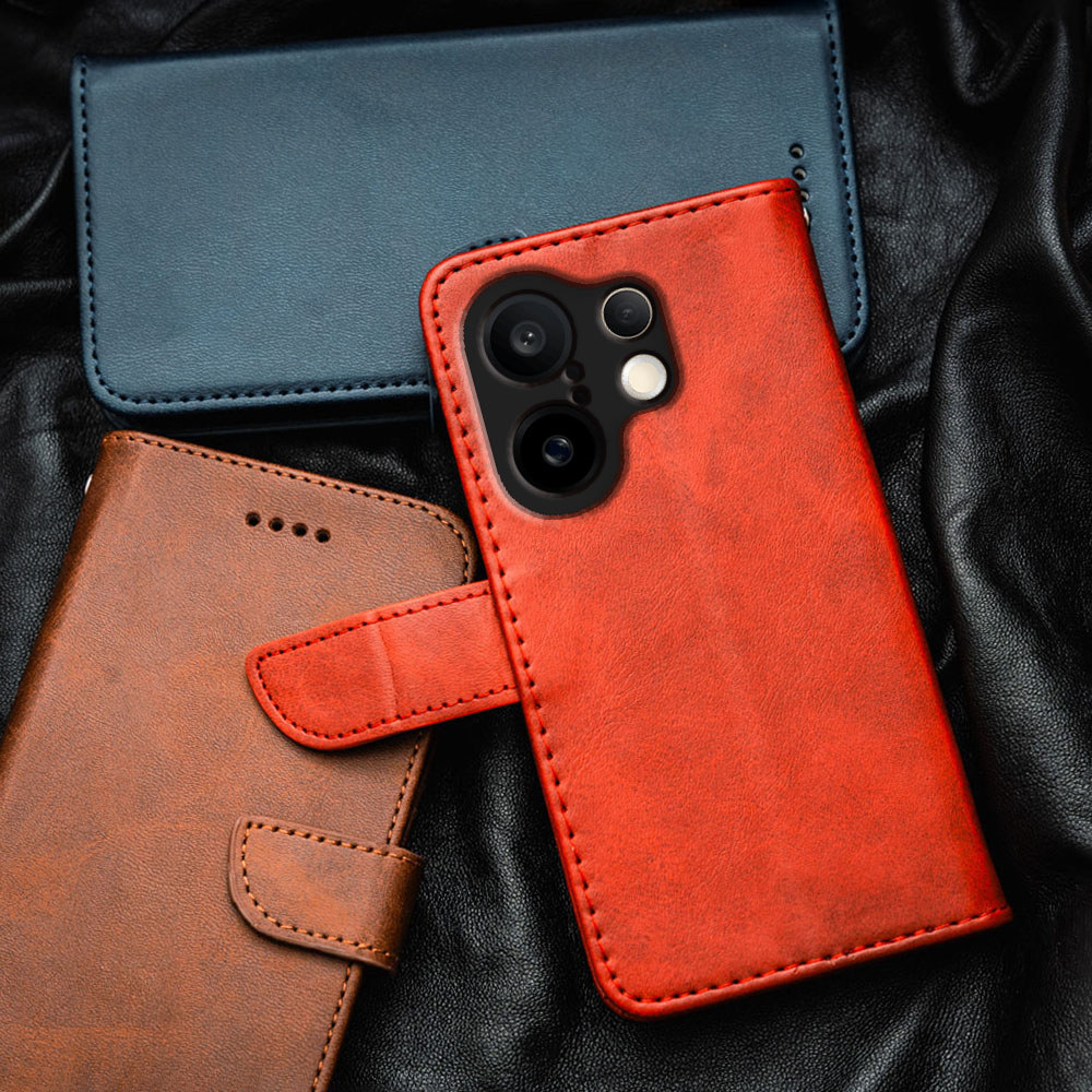 สําหรับ Vivo X200 FE S30 Pro Mini V2503 พรีเมี่ยมหนัง Flip-Top เคสโทรศัพท์กระเป๋าสตางค์ในตัวผู้ถือบัตร Kickstand กันกระแทก TPU ภายใน